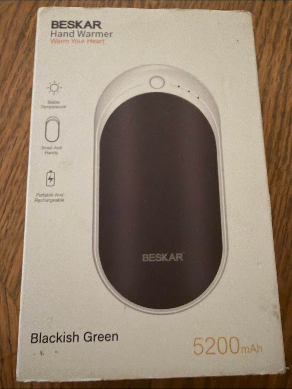 BESKAR • Blackish Green • Hand Warmer - Portable 5200mAh Rechargeable